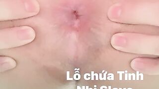 em Nhi Slave luyện tập với ước mơ nhét được con cặc giả siêu dài vào lỗ nhị