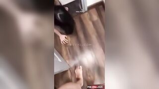 Huấn luyện bé sinh viên 2k4 quỳ bò ở hành lang thành con chó con vâng lời