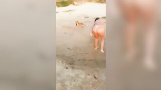 Em teen ngon bị chú cún trộm mất bikini