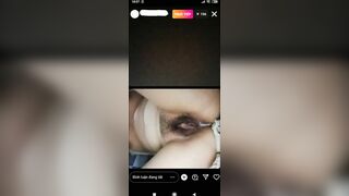 Em Lê Thị Huyền Diệu livetream móc lồn chảy nước với bạn trai trên Instagram P5
