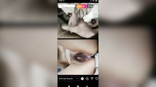 Em Lê Thị Huyền Diệu livetream móc lồn chảy nước với bạn trai trên Instagram P5