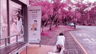 em gái bị rút đuôi cáo giữa đường chảy sữa lồn