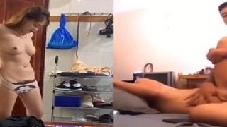 Đang chịch nhau với trai thì chồng gọi về