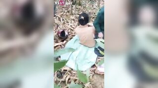 Bắt quả tang vợ nhà ai tằng tịu với trai già trong rừng