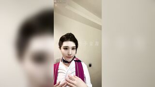 Clip Tiếp Viên Trung Xinh Đẹp  Vú Bự Show Hàng Thủ Dâm Phần 1