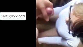 Full clip, Teen Vú bự kính cận thủ dâm Bú cu mà ko cho sjt