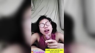 Bắn tinh vào mặt con đĩ đeo kính cận dâm đãng 3