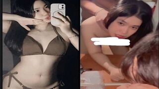 Minh Vy sướng doggy bên gương