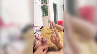 E nó Vứa soloo FF vừa Bú cu Xuất tinh đầy mặt sướng vl