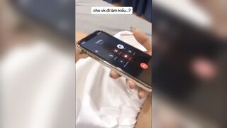 Vợ chửi chồng đón con mình thì địt nhau với bồ nước lồn bắn ướt giường rên la dâm