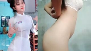 Clip Hot Mỹ Duyên Nữ Sinh Trong Tà Áo Trắng