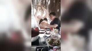 Thác loạn miền tây ăn nhậu xong cho bạn húp luôn con vợ vú bự