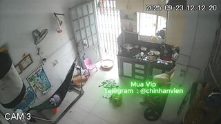 Hack Camera Chồng Nứng Cặc Tụt Quần Vợ Địt Tại Bếp Cực Nứng