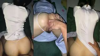 Bé nữ sinh cực phẩm áo dài vừa chịch vừa móc đít em sướng rên 2