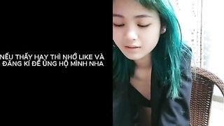 Em gái Loli tóc xanh siêu dễ thương tập tành livestream thủ dâm kiếm tiền P.1