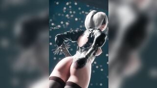 Hoạt hình 3D đụ android 2B game Automata