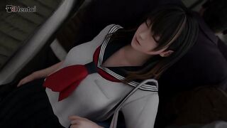 Hoạt hình hentai 3D chuyến tàu điện ngầm