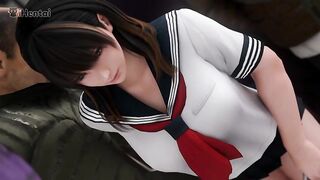 Hoạt hình hentai 3D chuyến tàu điện ngầm