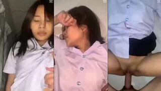 Bé nữ sinh trong bộ đồng phục trường trốn học đi nhà nghỉ tuổi này mà em dâm quá 5