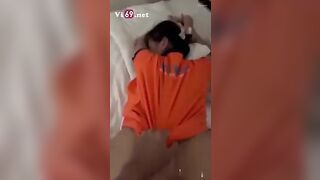 Quá Nứng, Hấp Dâm Bé sinh Viên HUTECH Nứng ko Cởi quần Áo xuất tinh đầy lồn