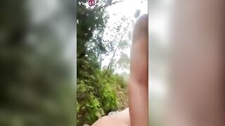 Mang theo áo mưa vào trong rừng hoà mình với thiên nhiên cùng bé gái trong rừng