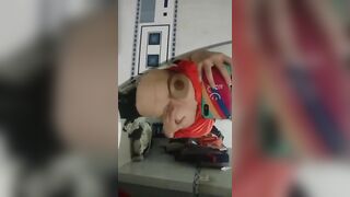 Mới cấp 2 mà đã khoe cặp vú to trước gương rồi p1