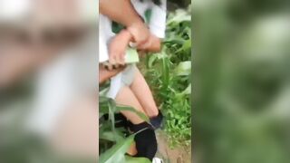 Móc lồn bé gái tập thể 17 tuổi trẻ ranh ta ngoài ruộng ngô