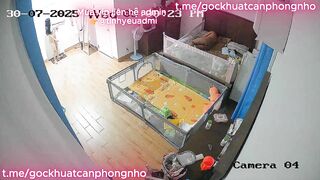 Vk ck vừa trông con ngủ cái là tranh thủ ngay con vk dâm vkl dập như máy khâu P1