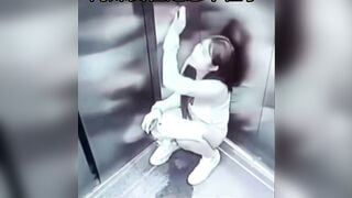 Gái dâm say rượu đái luôn trong thang máy