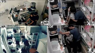 Chủ quán trà sữa và em nhân viên partime lén lúc quan hệ tình dục ngay tại quán