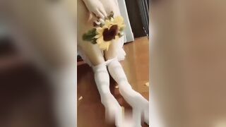 Em loli thủ dâm bằng hoa hướng dương