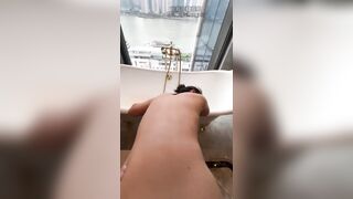 Dắt e rau mới quen vào ks sang trọng doggy ở phòng tắm lộ thiên cho e sướng run chân