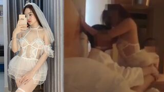 Vợ cosplay cô dâu địt nhau với trai lạ, chồng ngồi xem