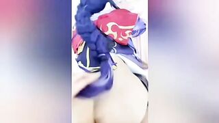 Nắc lồn em gái cosplay Raiden Shogun