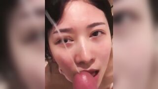 E bú cu cho a bắn tinh đầy mặt rồi đè e ra nhấp tiếp sướng tê cặc khi e ghệ quá xinh