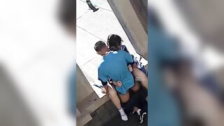 2 em học sinh lén lút địt nhau ngay góc khuất sân trường