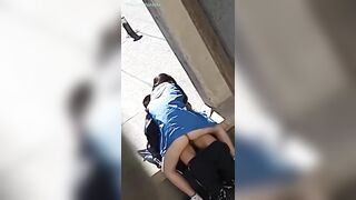 2 em học sinh lén lút địt nhau ngay góc khuất sân trường
