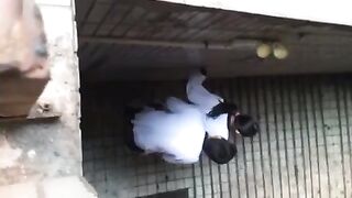 Quay lén 2 cháu học sinh địt nhau tại cầu thang trường học