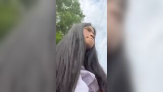 Mang em học sinh 2k10 chubby ra đồng xả tinh tràn bím em