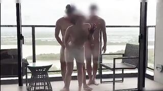 cho vợ gạ 2 ông cacto ng lạ về phòng 3some ở ban công public sướng + kỉ niệm đẹp