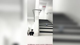 Cặp đôi, Lén pUblic Djt nhau ở Cầu thang bị người lạ Phát Hiện, Vú To Lồn múp ko lông