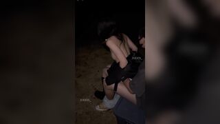 Nửa đêm public, Doggy Lút cán Nguời yêu Ở công viên, Bị người lạ phát hiện bóp vú