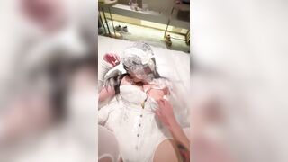 Súc vật Phù rể, Lút cán Djt luôn cô dâu trong bộ váy cưới Loli Ko lông Djt tê lồn rên