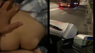 Nứng quá tấp vô làn khẩn cấp đè đụ nhỏ em họ trên đường về