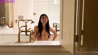 Mia Khalifa Late Night Action While Bathing