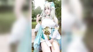 Gái xinh Cosplay, Vú To vào công viên ko mặc quần lót, Sexx toy Thủ dâm rên rỉ