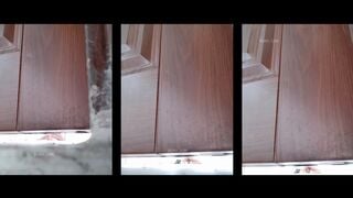 QUAY TRỘM BỐ MẸ ĐỊT NHAU QUA KHE CỬA