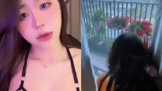 Tiktoker mộc mộc thủ dâm đến cho bạn thân chơi ngoài ban công