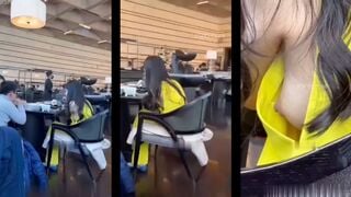 GÁI XINH ĂN MẶC HỚ HÊNH KHI ĐI UỐNG CAFE