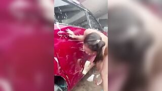 Quán rửa xe đỉnh nhất lúc này có thể được bóp lồn bà chủ tiệm thoại mái.